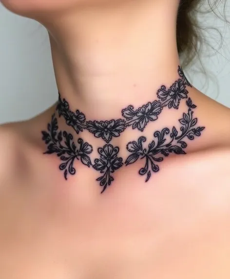 lace neck tattoo