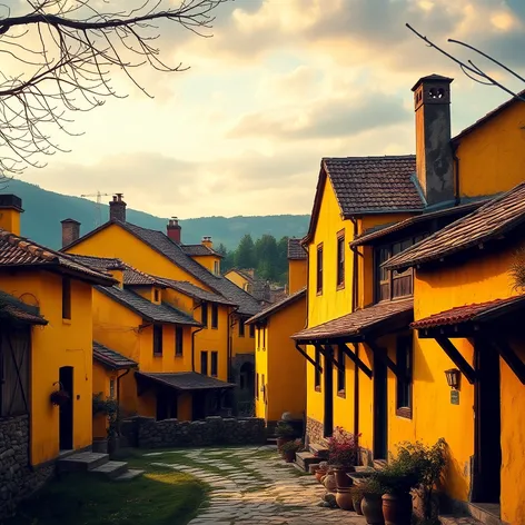 yellow houses