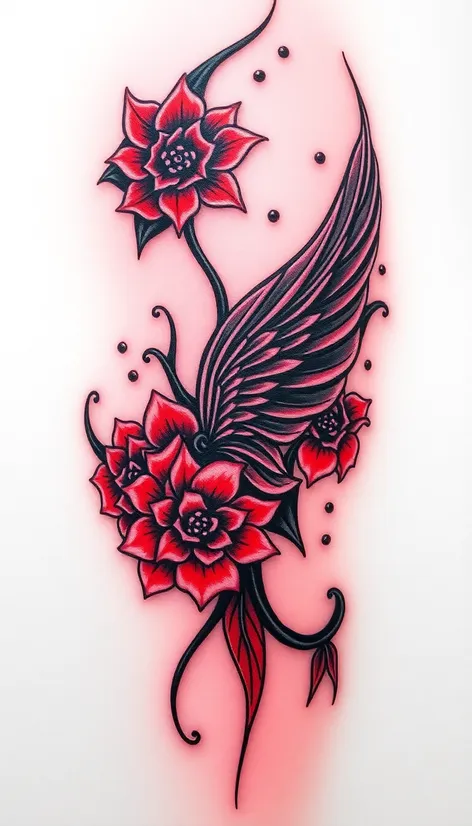 black and red tattoo