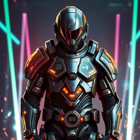 futuristic armour suit