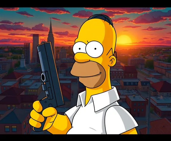 homer simpson with gun