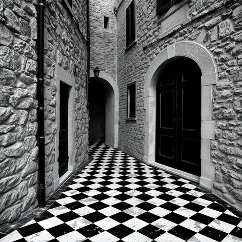 black and white checkered