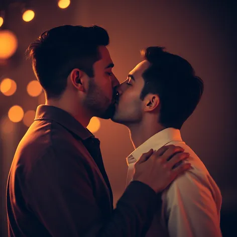 two men kissing