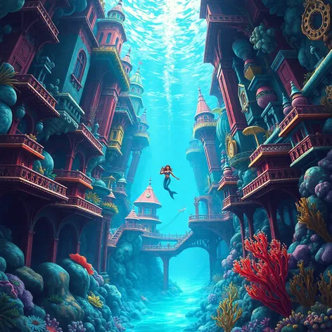 mermaid underwater city