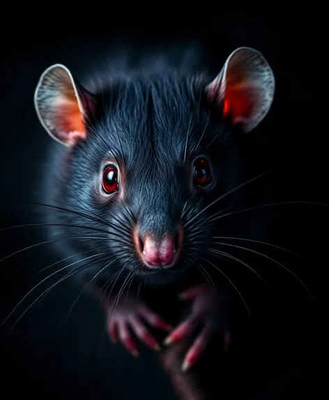 black rat with red