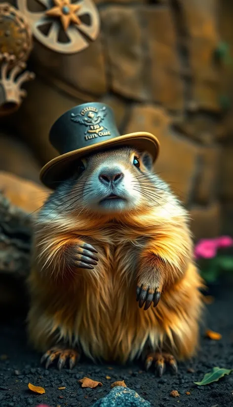 groundhog with top hat