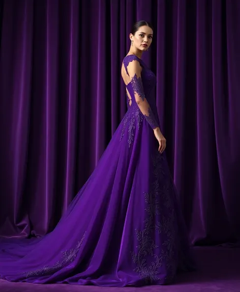 purple color gown