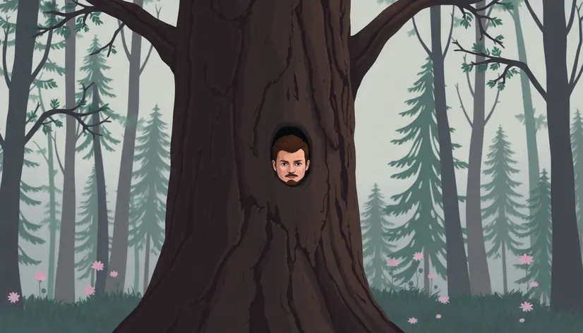 guy behind tree meme