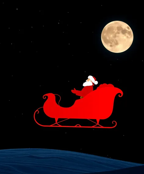 santa claus sleigh silhouette