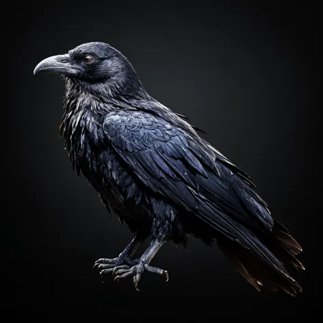 a realistic raven with