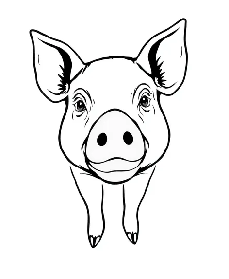 pig head outline realistic