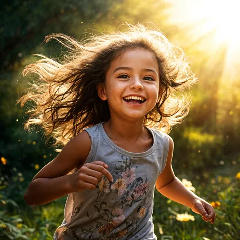 Little Girl Jogging Beauty