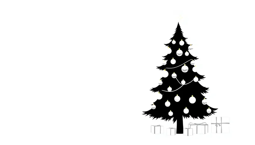 christmas tree clipart black