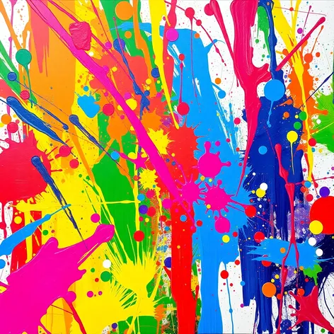 colorful paint splashes