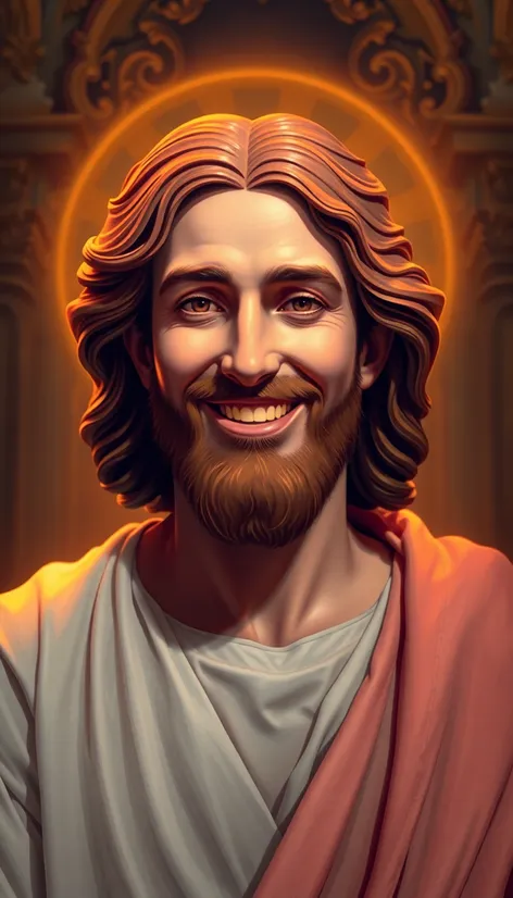 painting of jesus smiling