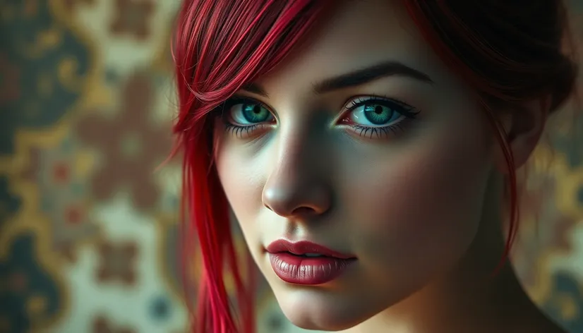 red head green eyes