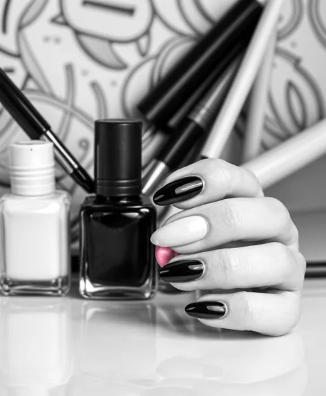 black and white nail