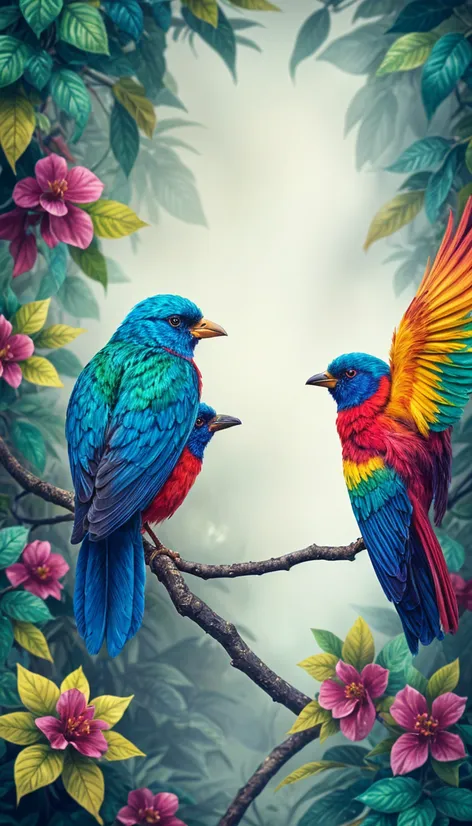 digital painting of birds