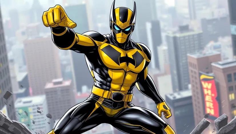 yellow and black superhero