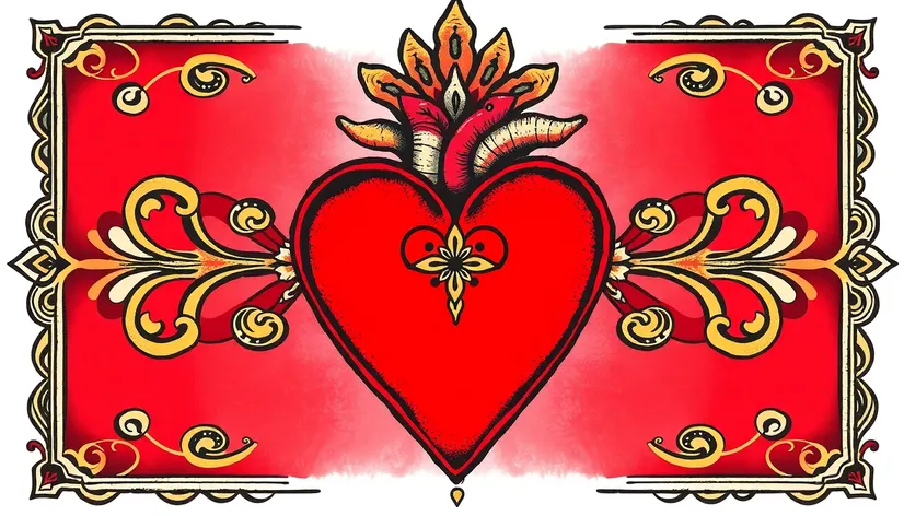 traditional sacred heart tattoo