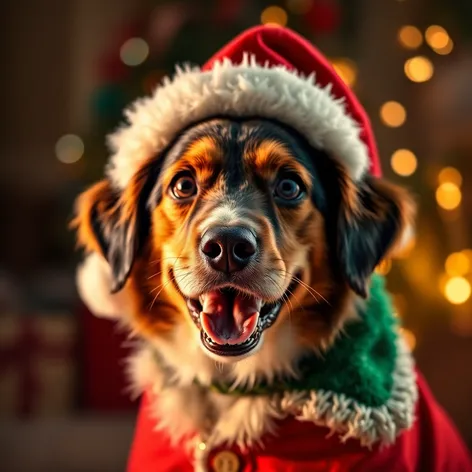 dog father christmas outfit