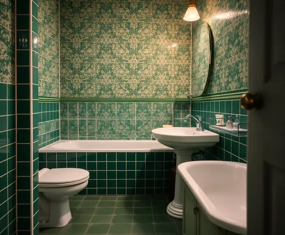 green bathroom tiles