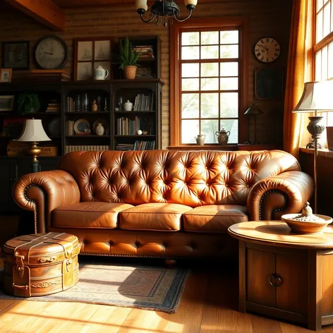 leather brown sofa