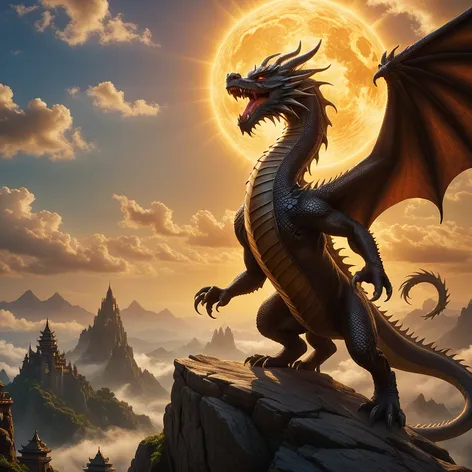 dragon reaching up towards