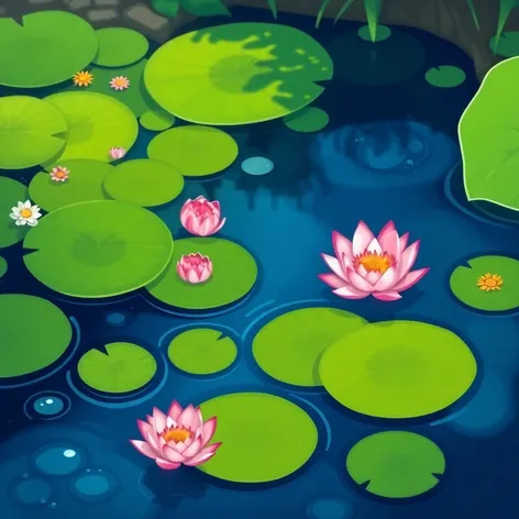 cartoon of a pond