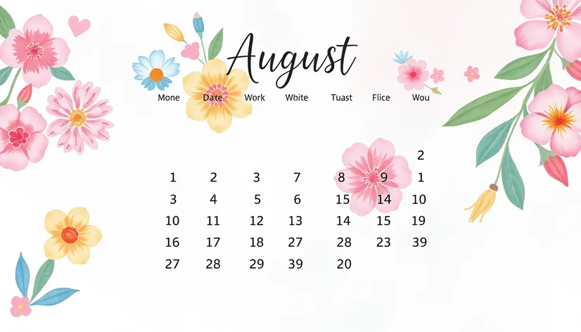 august calendar ideas