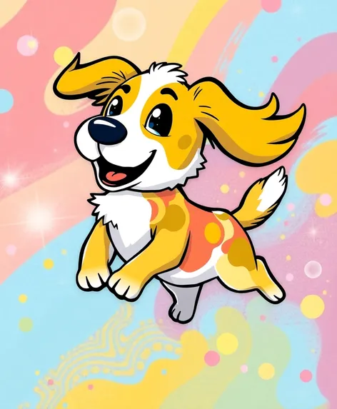 colorful flying dog gif