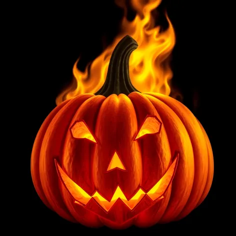 flaming pumpkin head