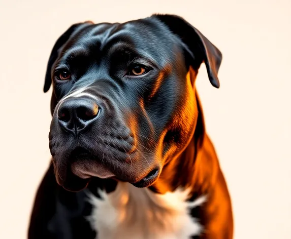 black pitbull with white