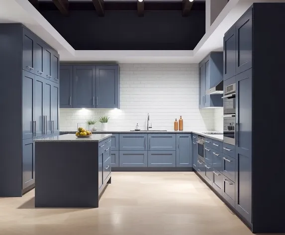 blue gray kitchen cabinets