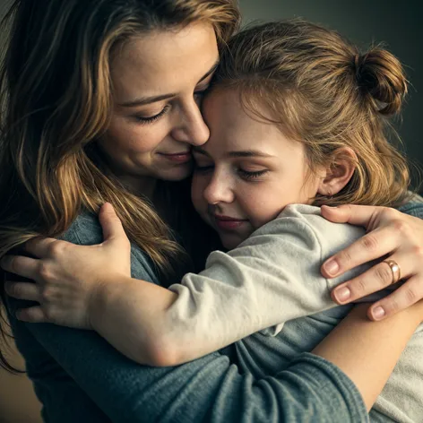 Mother And daughter hugging