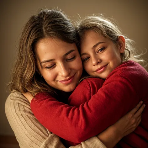 Mother And daughter hugging