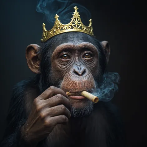 A chimpanzee smoking a