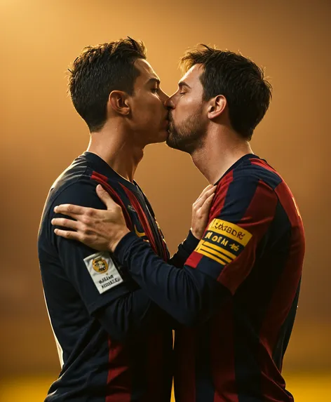 ronaldo and messi kissing