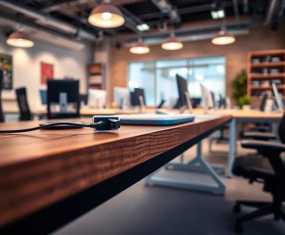 desk with outlets