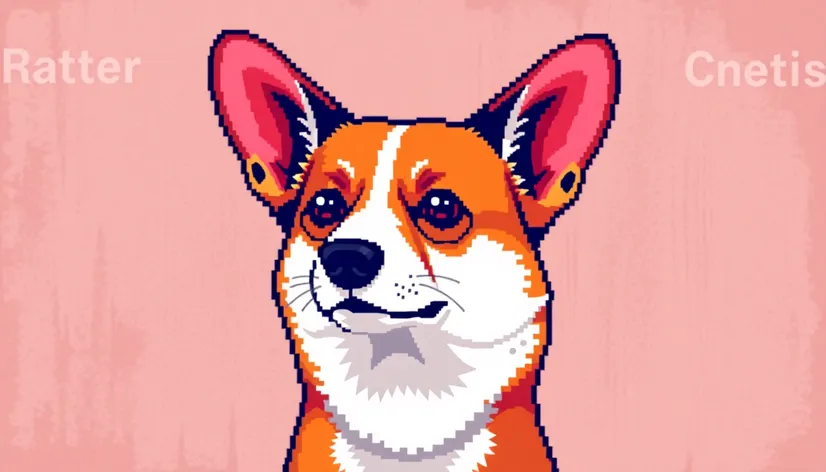 pixelated corgi