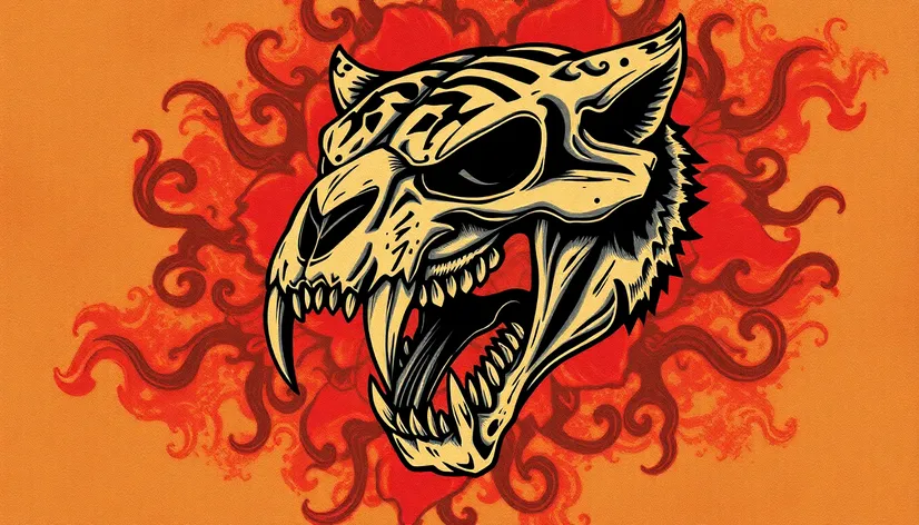 saber tooth tiger skull