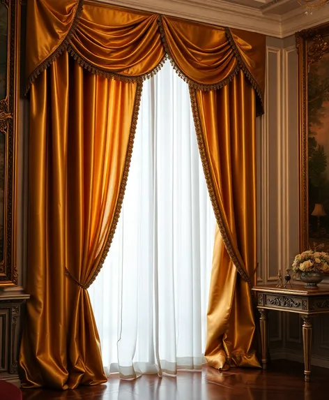 gold curtains