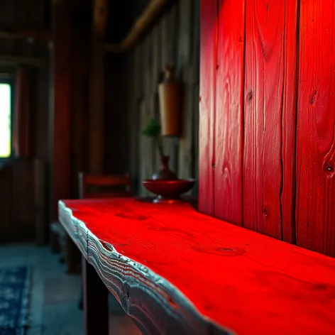 red wooden