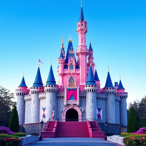 disney castle pink and