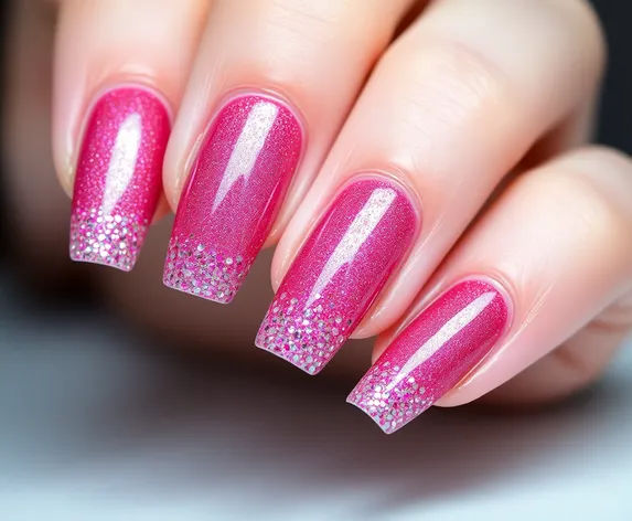 french nails with glitter