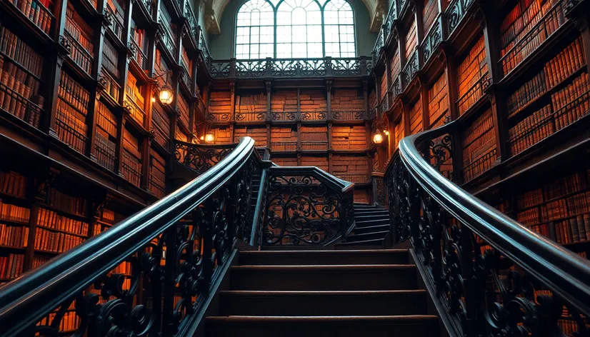 library stairs wrought iron