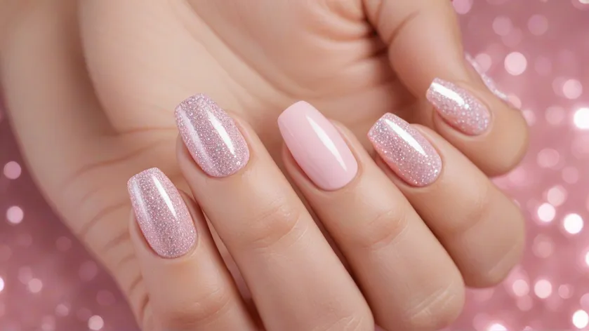 light pink nails with