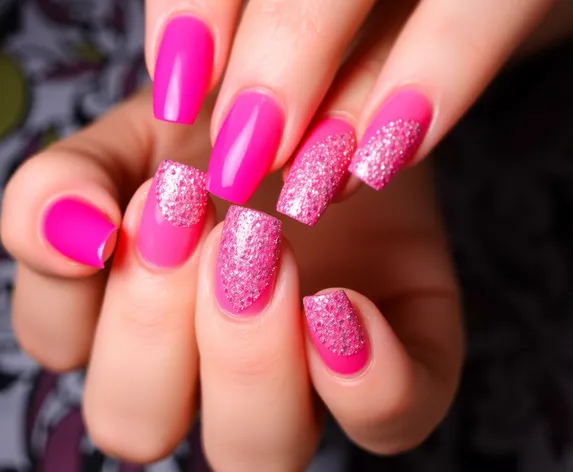 nails neon pink