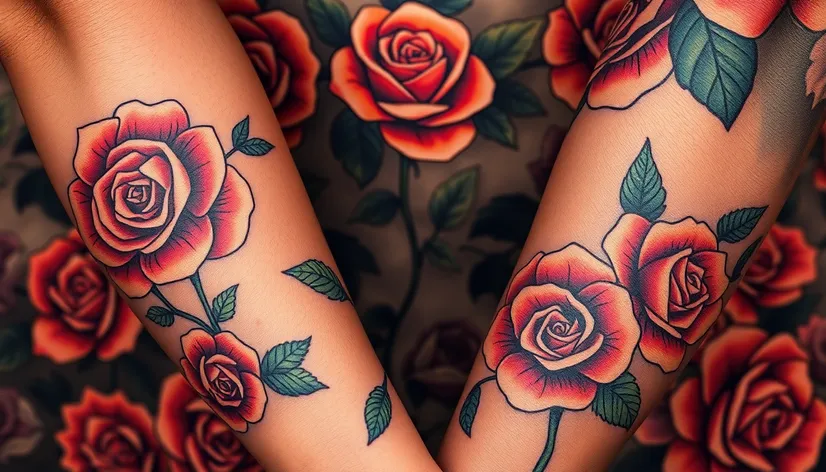 arm tattoos of roses