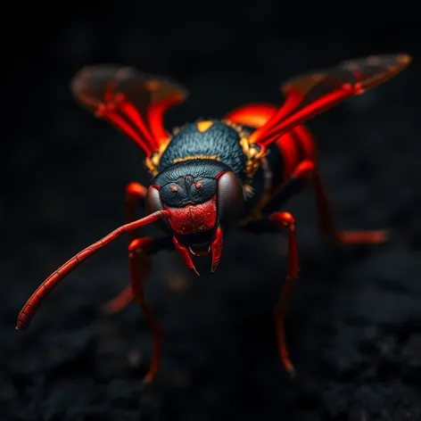 red and black wasp